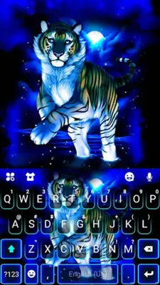 Neon Blue Tiger King Theme android App screenshot 0