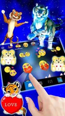 Neon Blue Tiger King Theme android App screenshot 1