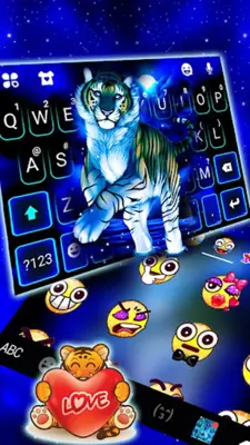 Neon Blue Tiger King Theme android App screenshot 2