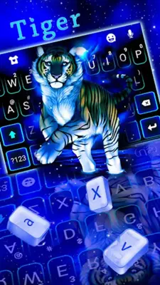 Neon Blue Tiger King Theme android App screenshot 3