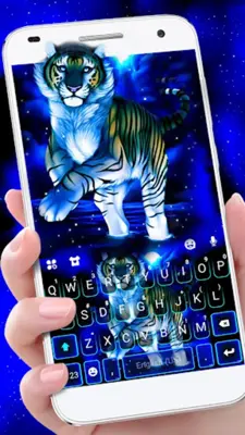 Neon Blue Tiger King Theme android App screenshot 4